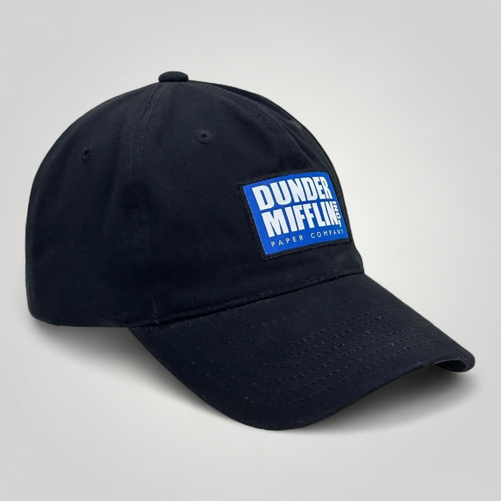 Dunder Mifflin Hat Cap Strap Back Black Blue Patch The Office TV‎ Show